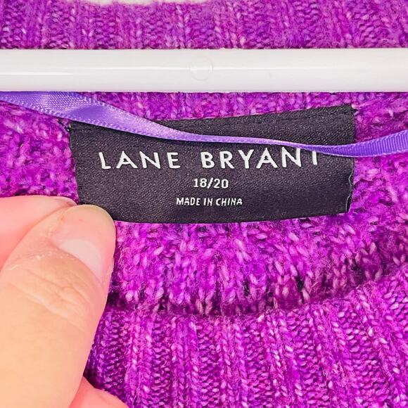 Lane Bryant Sweater Womens Plus 18/20 Purple Soft Cable Knit Long Sleeve - Picture 4 of 7